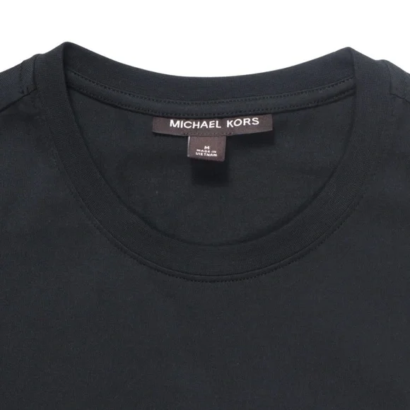 Michael Kors T-shirt Mens Size Medium Embroidered Logo Black Short Sleeve - Picture 6 of 12